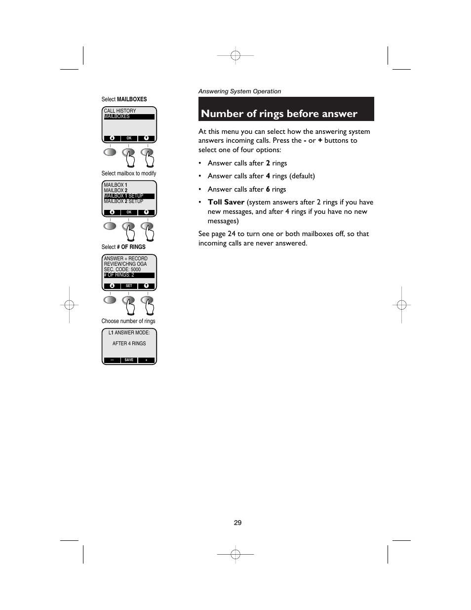 Number of rings before answer | AT&T E2562 User Manual | Page 31 / 61