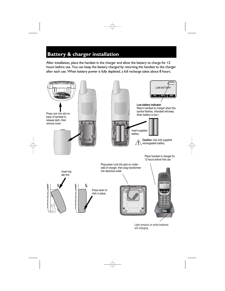 Battery & charger installation | AT&T E2562 User Manual | Page 55 / 61