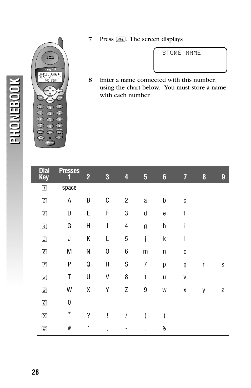 Phonebook | AT&T 2355 User Manual | Page 31 / 83