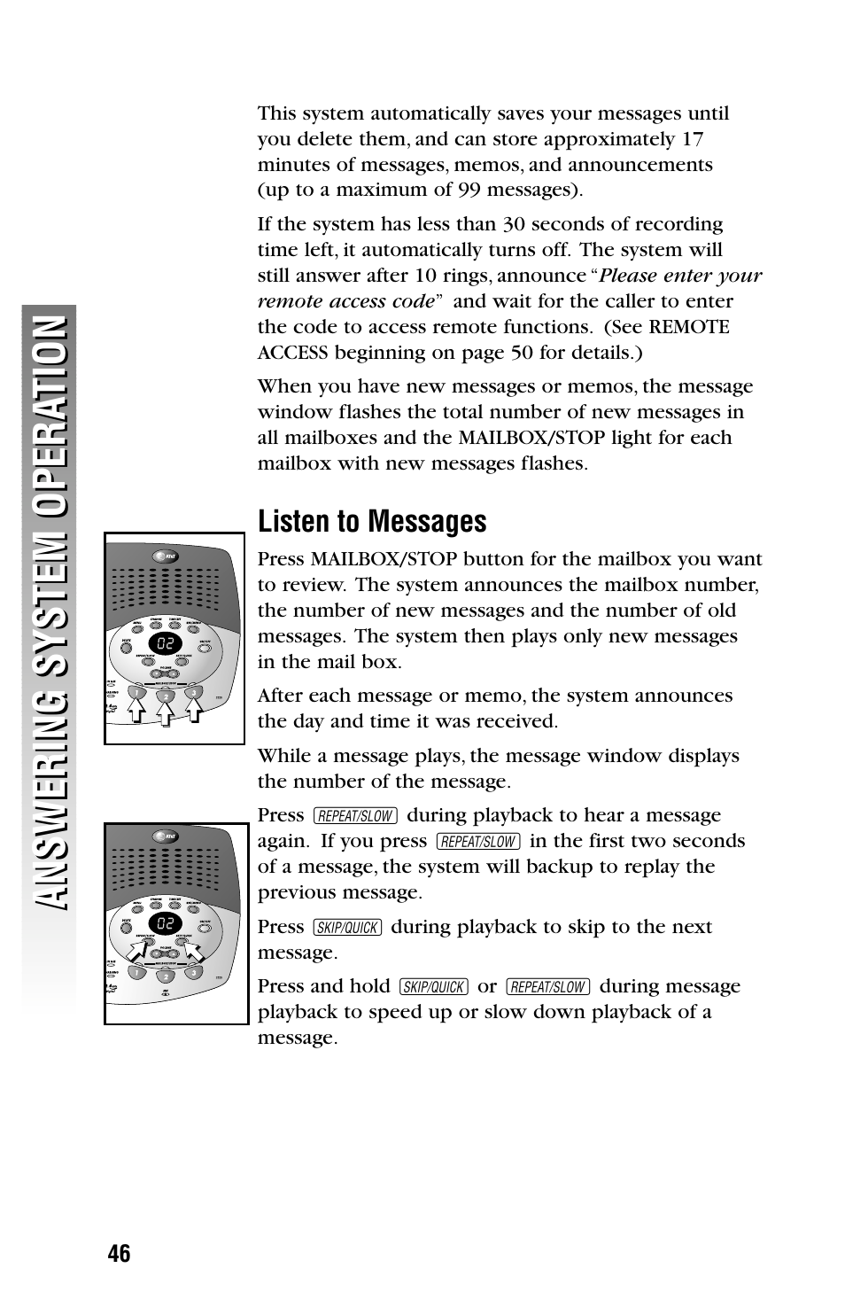 Listen to messages | AT&T 2355 User Manual | Page 49 / 83