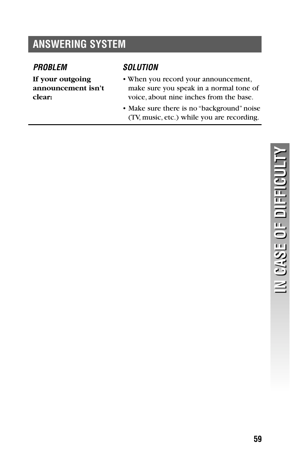 If your outgoing announcement isn’t clear | AT&T 2355 User Manual | Page 62 / 83