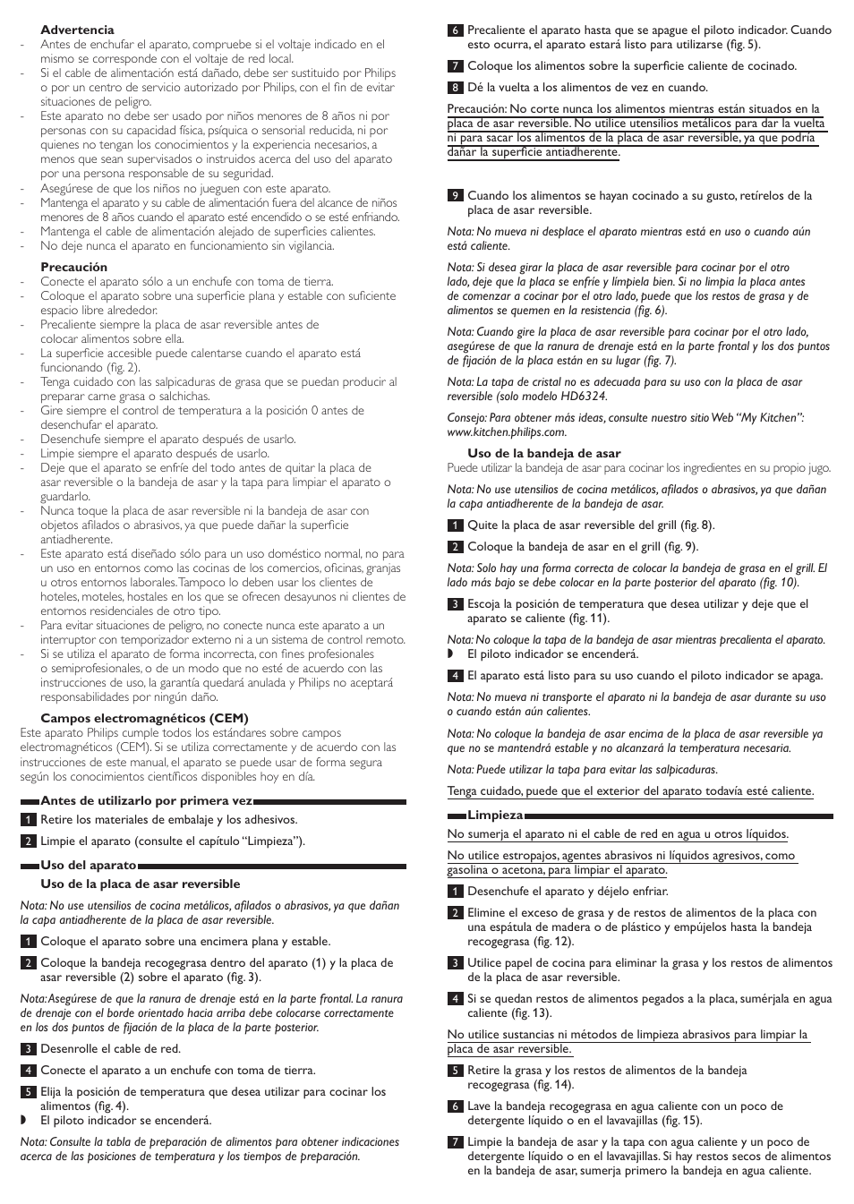 Philips Viva Collection Gril de table User Manual | Page 5 / 13