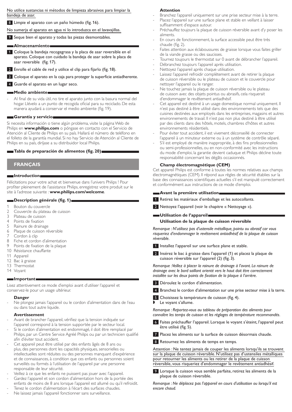 Philips Viva Collection Gril de table User Manual | Page 6 / 13