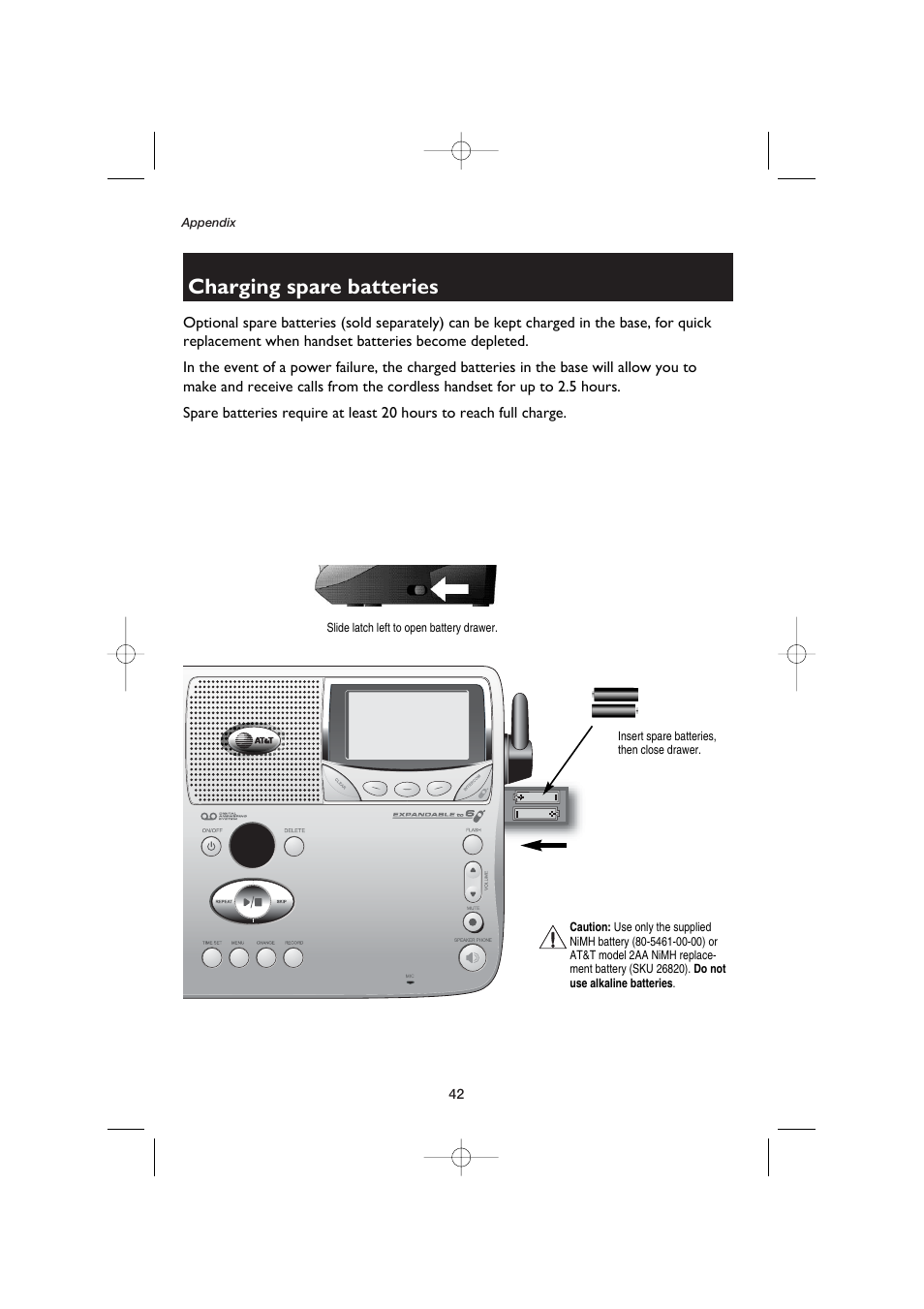 Charging spare batteries | AT&T E5960C User Manual | Page 44 / 73