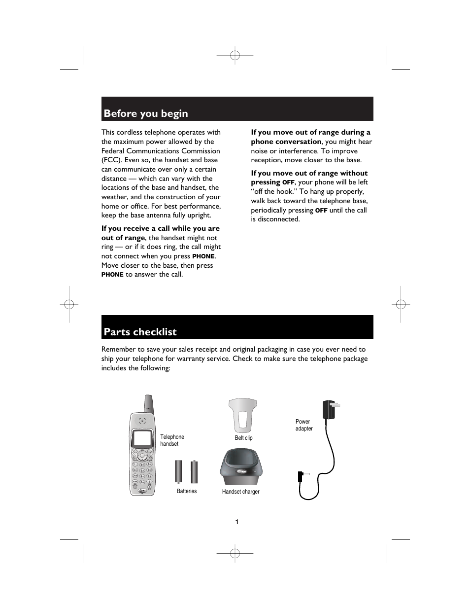 Before you begin, Parts checklist | AT&T E5960C User Manual | Page 67 / 73