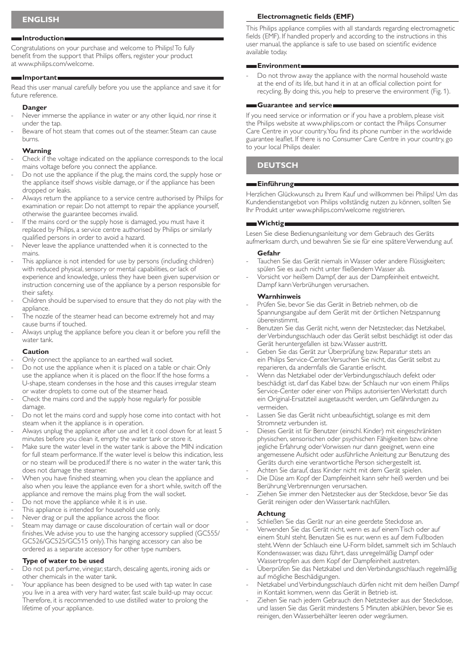 Philips QuickTouch Défroisseur User Manual | Page 2 / 6