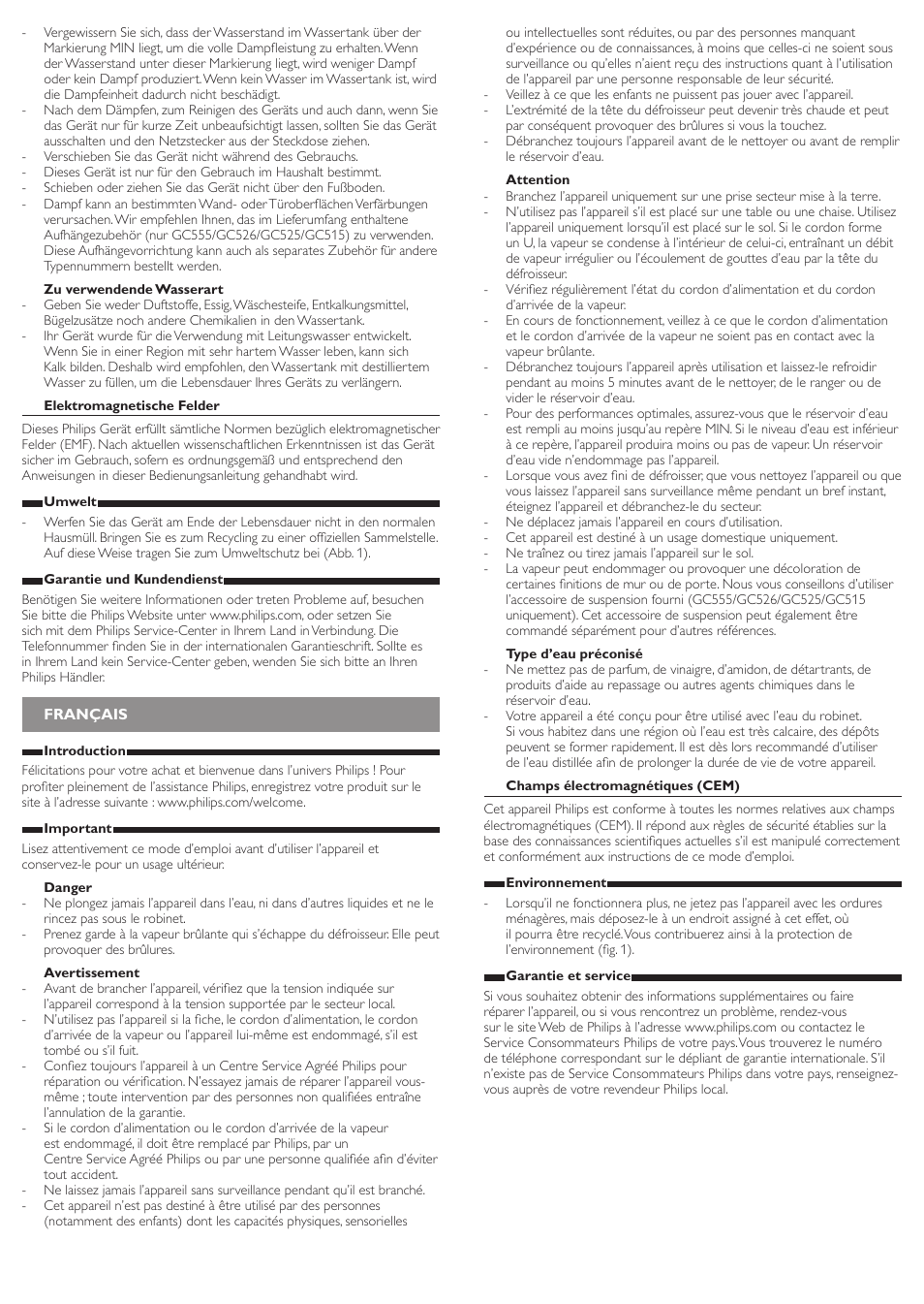 Philips QuickTouch Défroisseur User Manual | Page 3 / 6