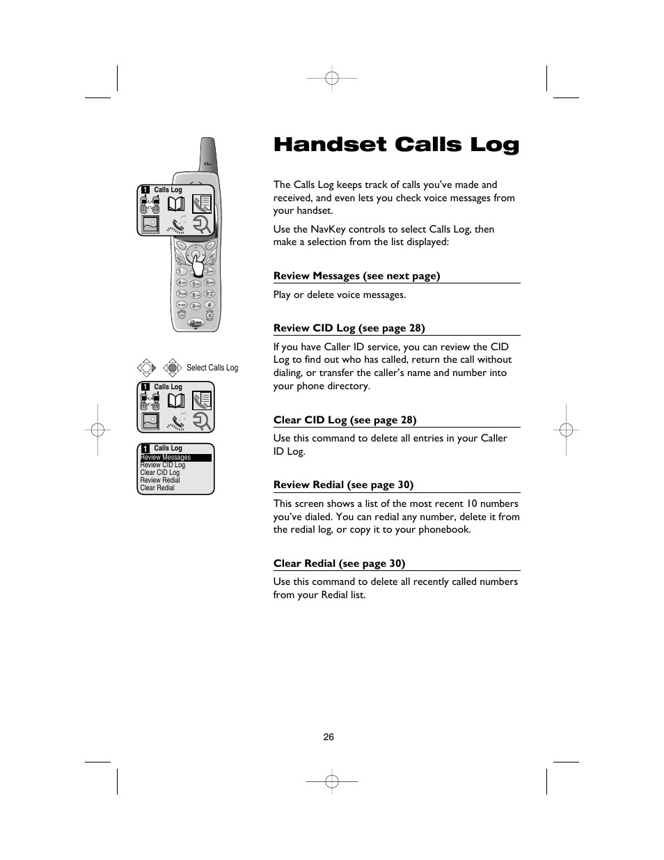 Handset calls log | AT&T E5900B User Manual | Page 28 / 77