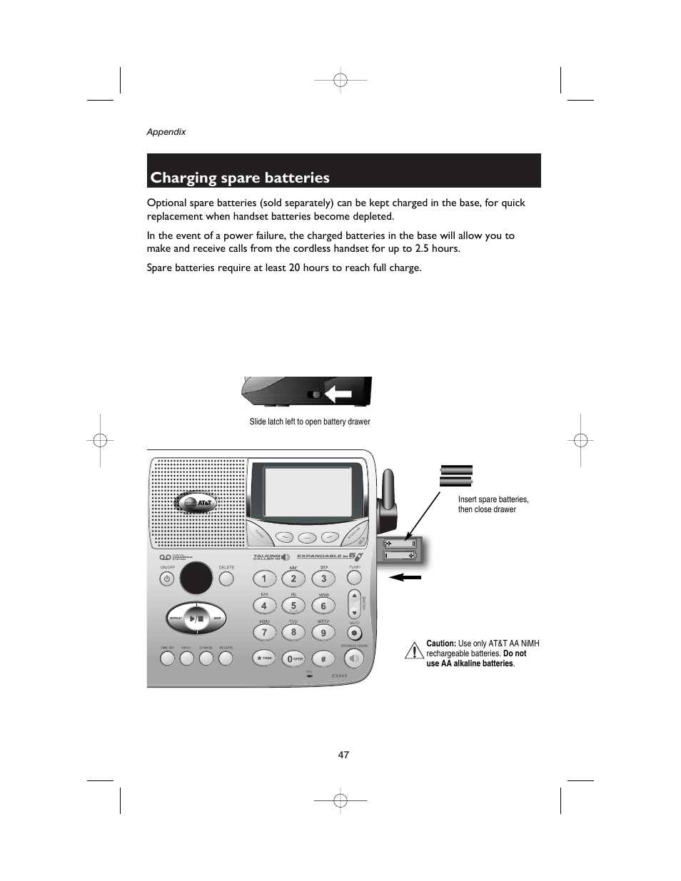 Charging spare batteries | AT&T E5900B User Manual | Page 49 / 77