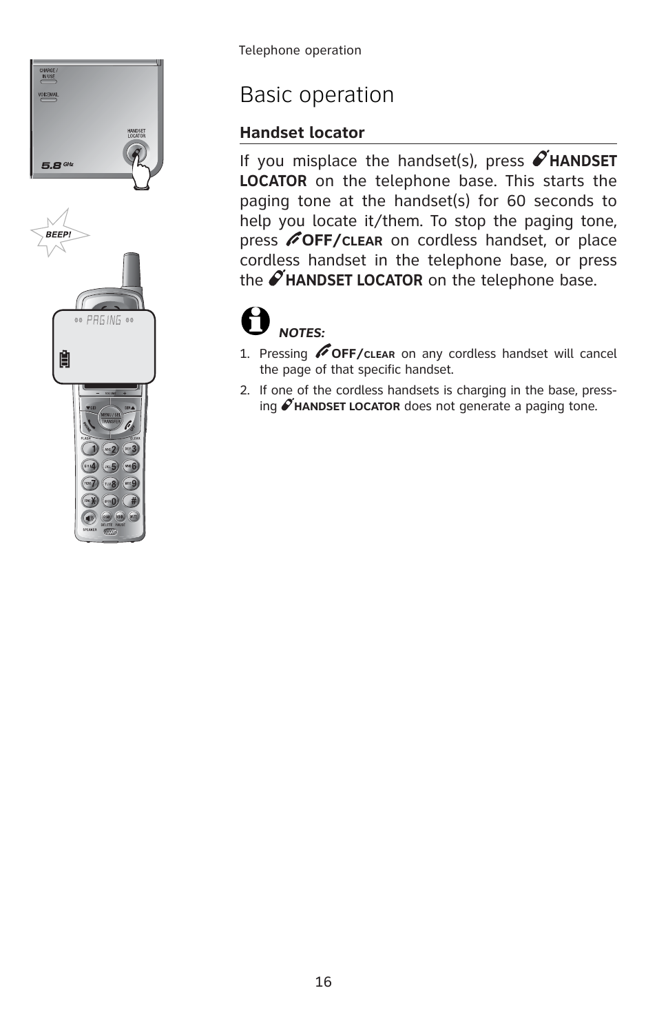 Basic operation | AT&T 91-001105-040-100 User Manual | Page 19 / 55