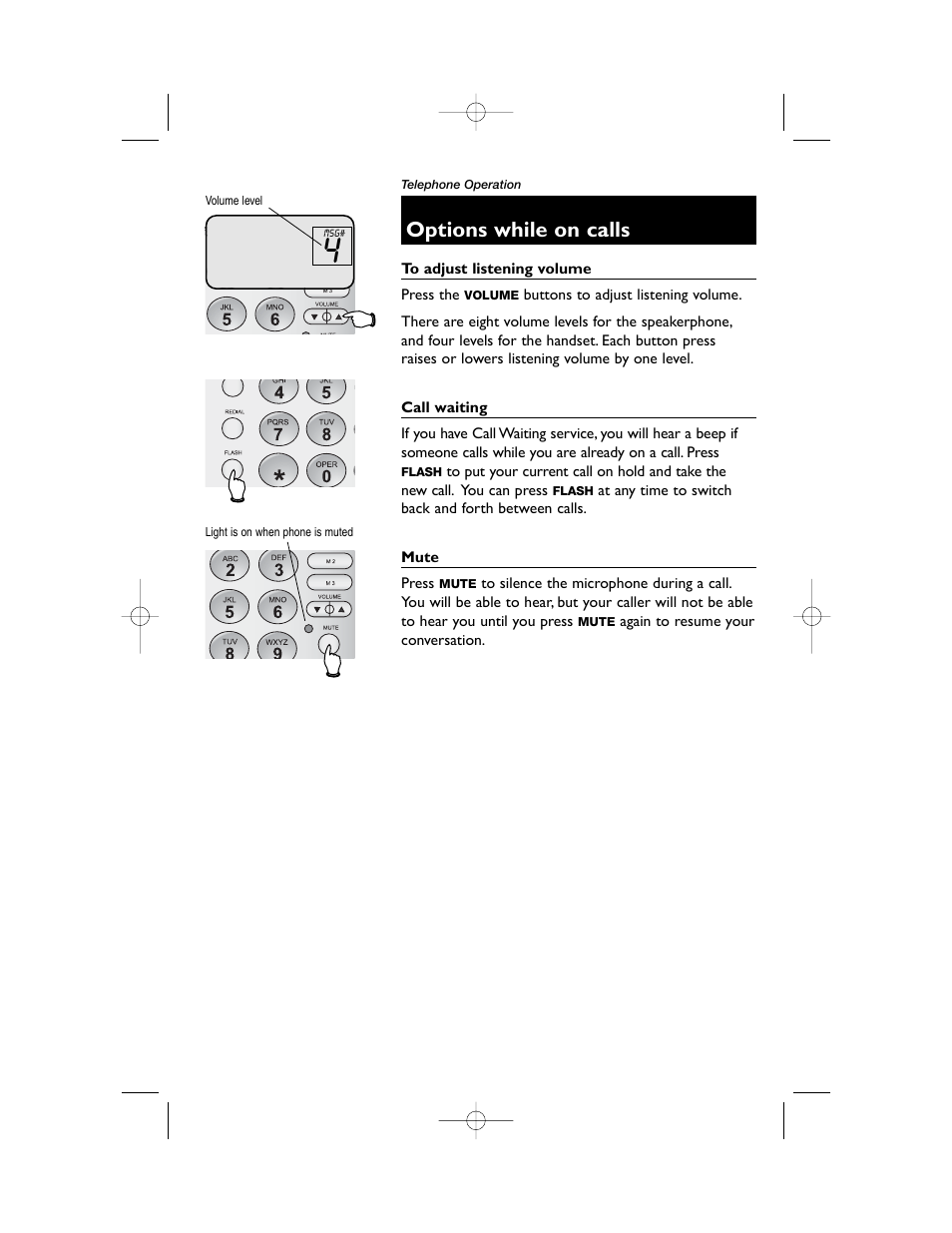 Options while on calls | AT&T 1855 User Manual | Page 11 / 32