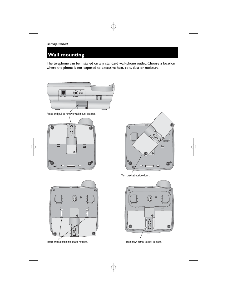 Wall mounting | AT&T 1855 User Manual | Page 8 / 32