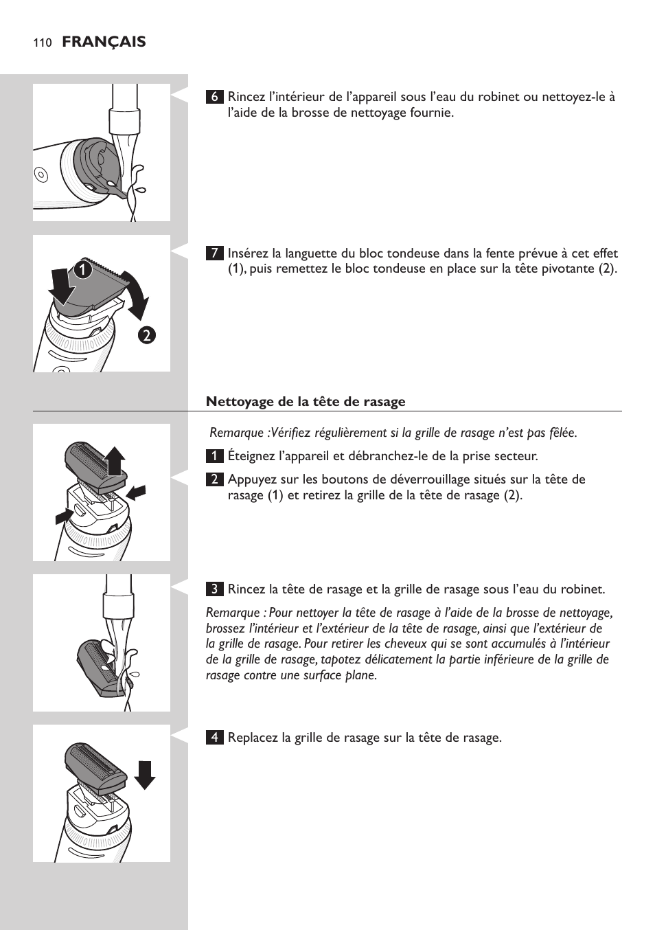 Philips Do-It-Yourself clipper Se tondre les cheveux soi-même User Manual | Page 110 / 150