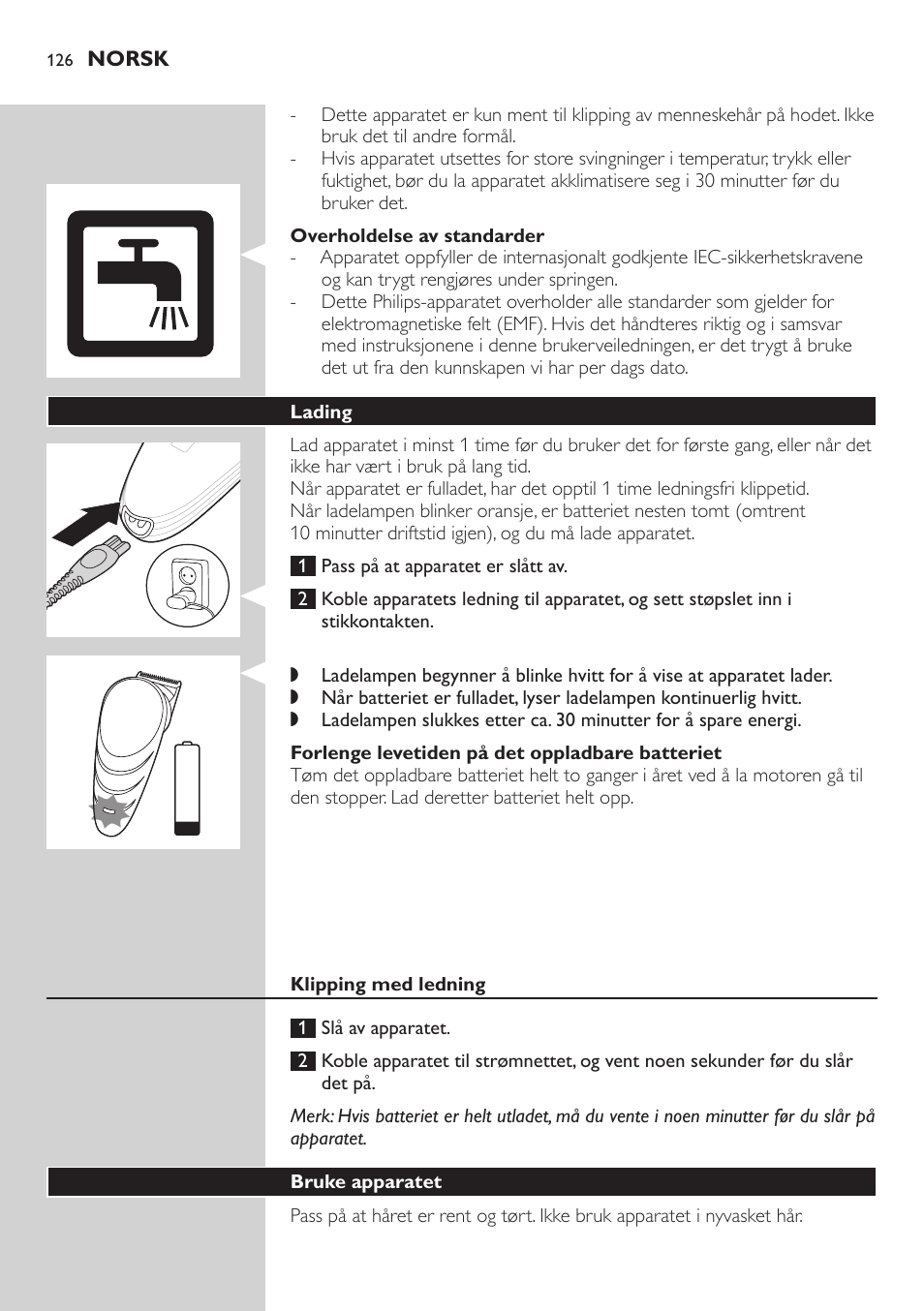 Philips Do-It-Yourself clipper Se tondre les cheveux soi-même User Manual | Page 126 / 150