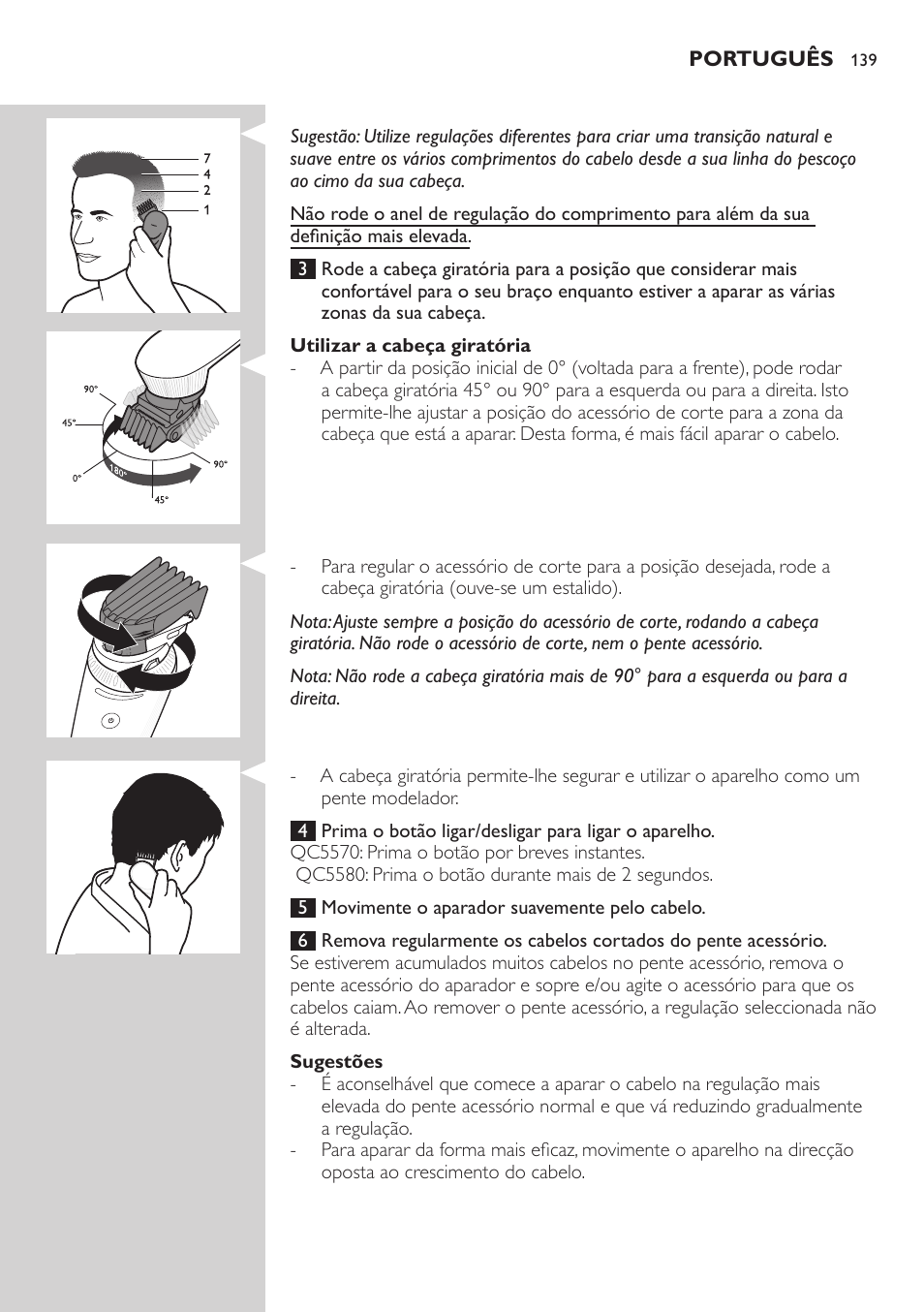 Philips Do-It-Yourself clipper Se tondre les cheveux soi-même User Manual | Page 139 / 150