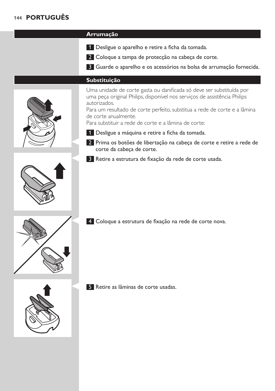 Philips Do-It-Yourself clipper Se tondre les cheveux soi-même User Manual | Page 144 / 150