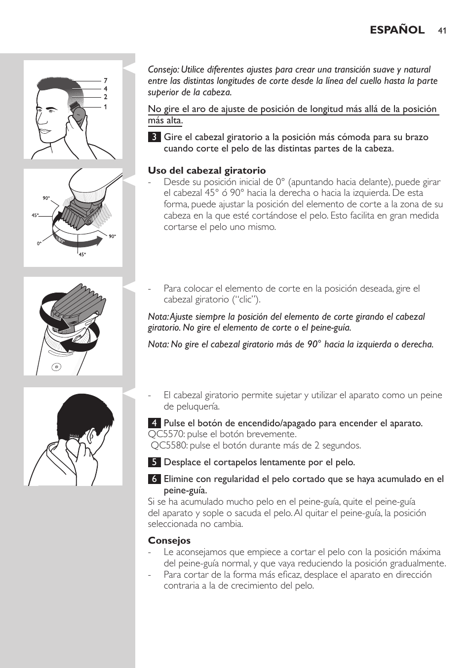 Philips Do-It-Yourself clipper Se tondre les cheveux soi-même User Manual | Page 41 / 150
