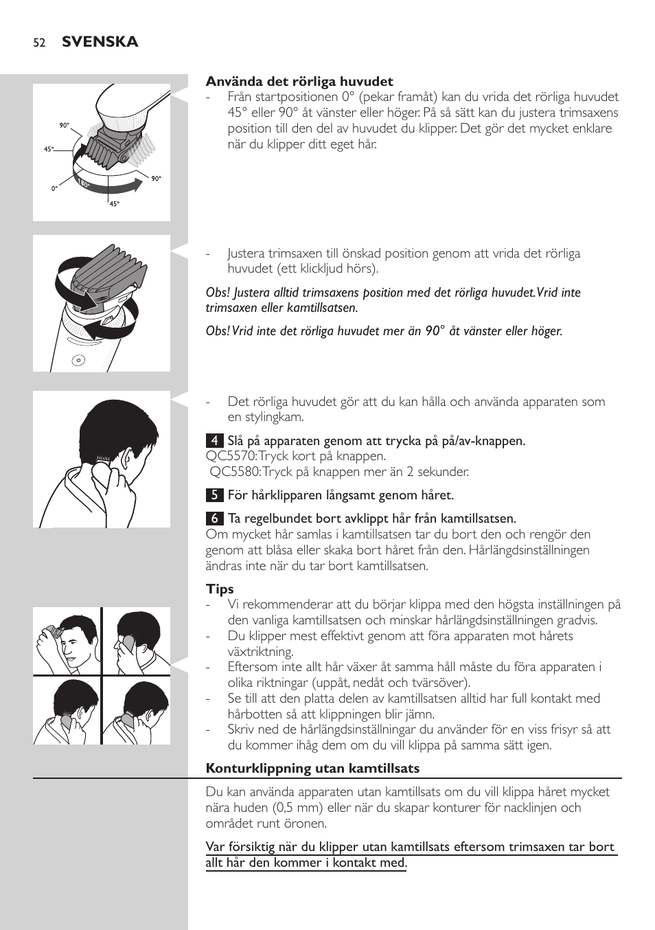 Philips Do-It-Yourself clipper Se tondre les cheveux soi-même User Manual | Page 52 / 150
