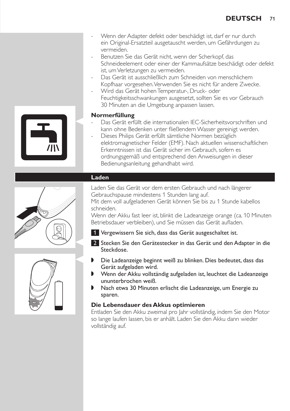 Philips Do-It-Yourself clipper Se tondre les cheveux soi-même User Manual | Page 71 / 150