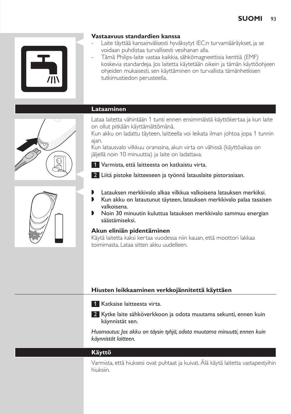 Philips Do-It-Yourself clipper Se tondre les cheveux soi-même User Manual | Page 93 / 150