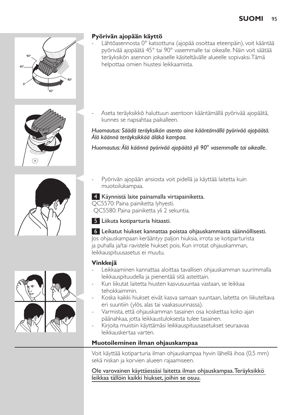 Philips Do-It-Yourself clipper Se tondre les cheveux soi-même User Manual | Page 95 / 150