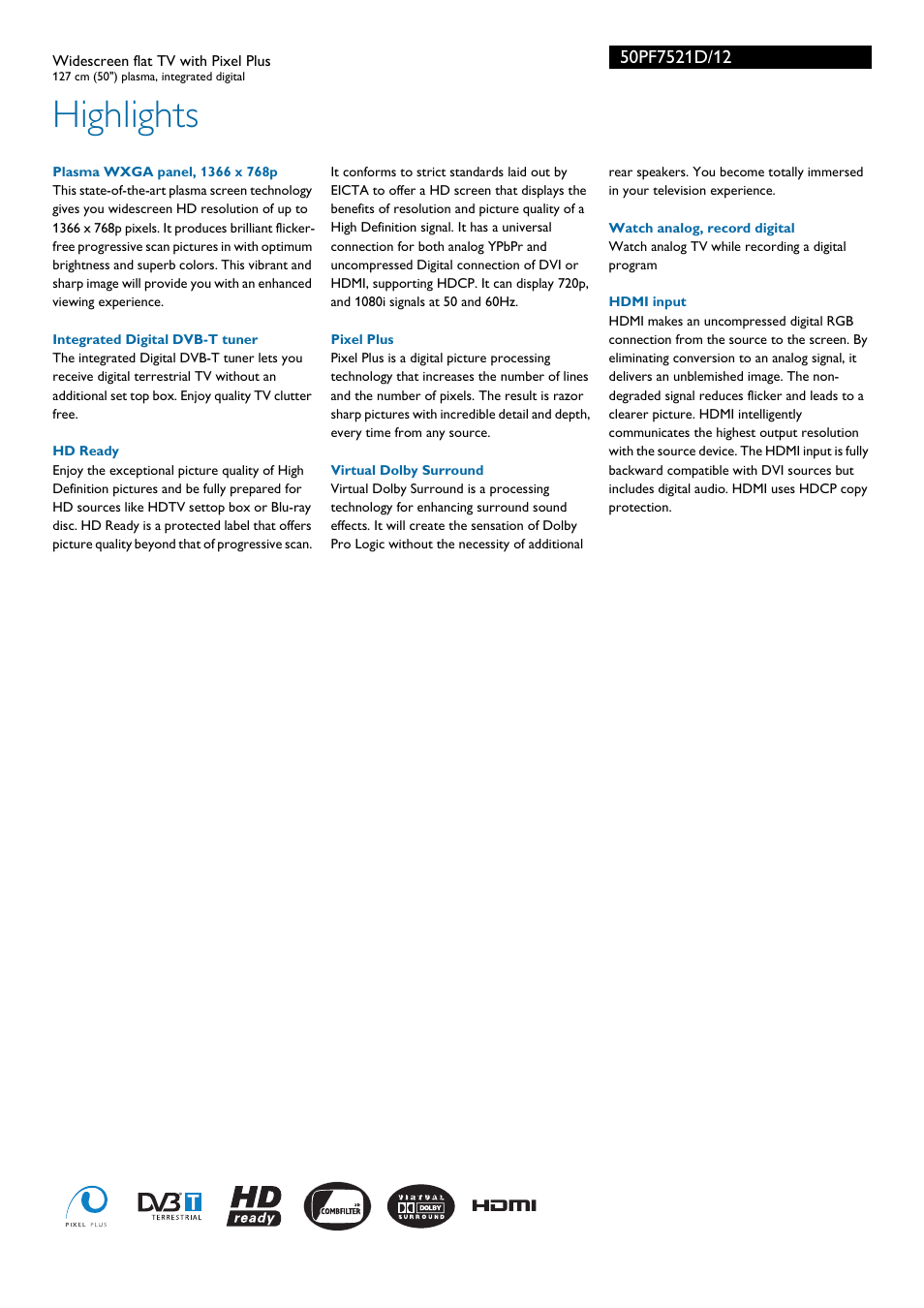 Highlights | Philips Téléviseur à écran large User Manual | Page 2 / 3