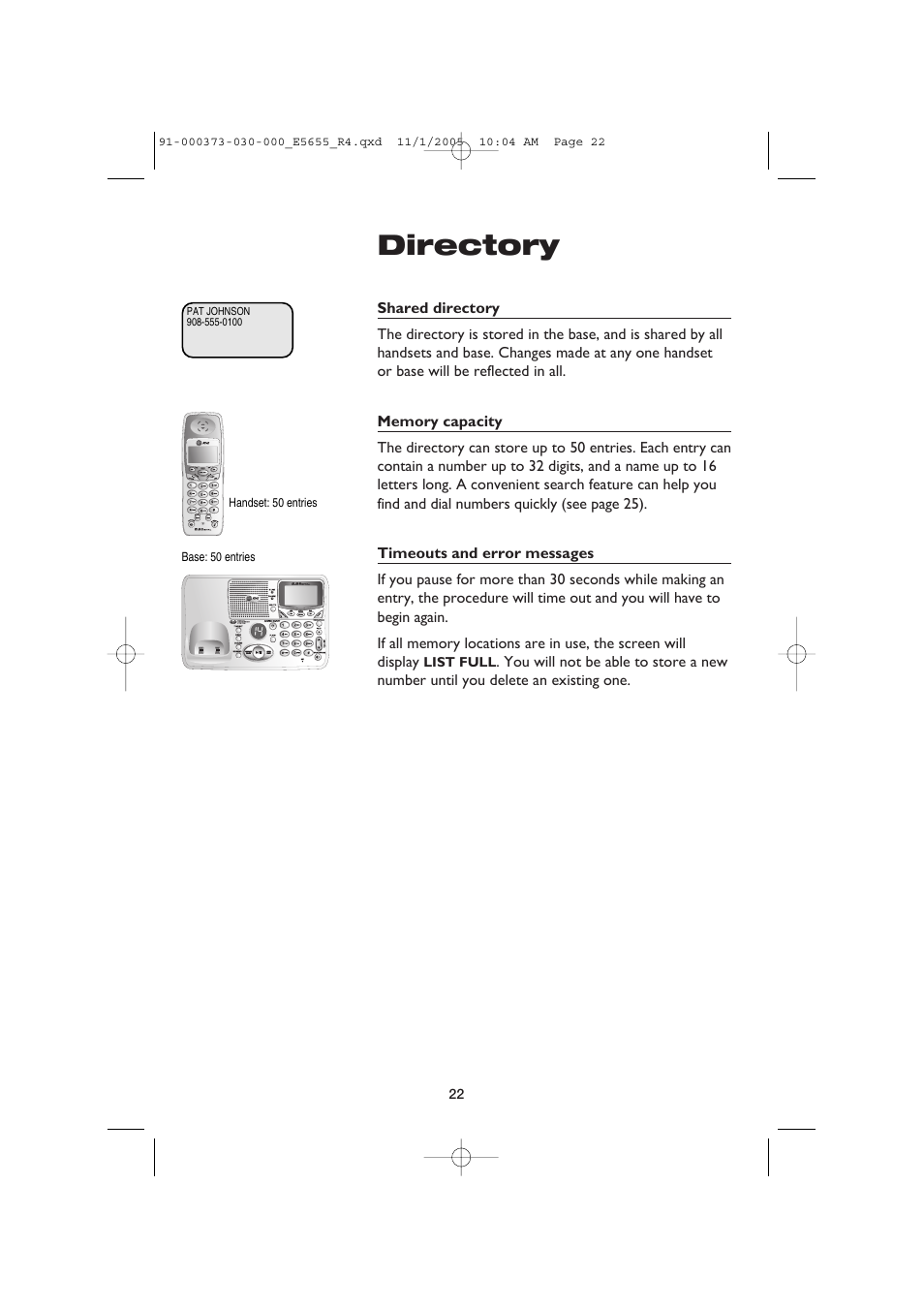 Directory | AT&T E5655 User Manual | Page 24 / 56