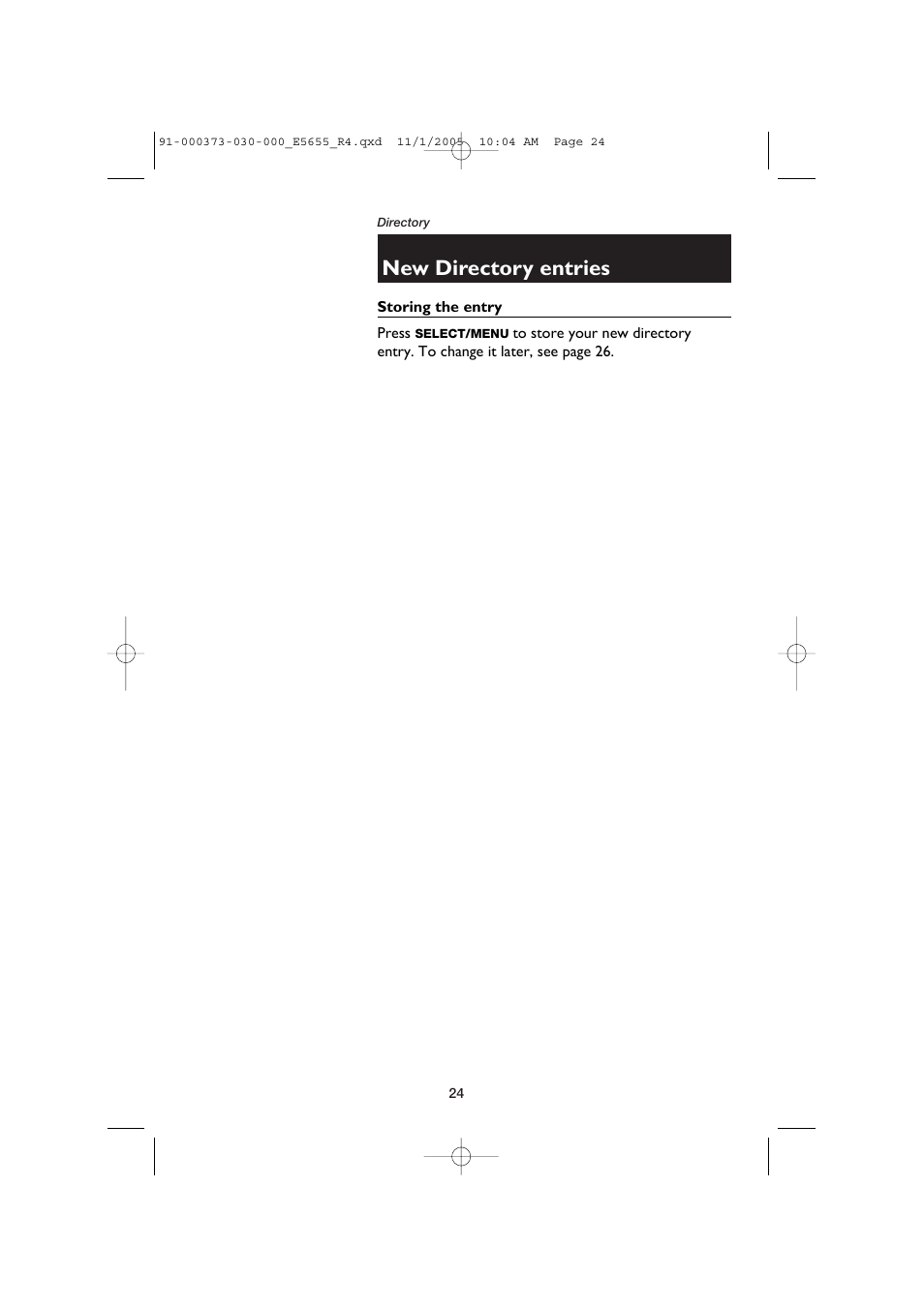 New directory entries | AT&T E5655 User Manual | Page 26 / 56