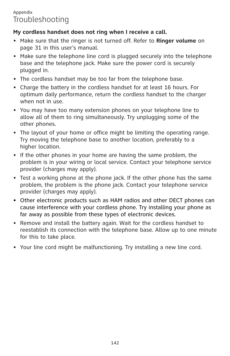 Troubleshooting | AT&T TL86109 User Manual | Page 148 / 166