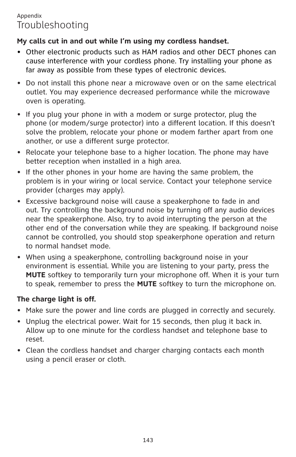 Troubleshooting | AT&T TL86109 User Manual | Page 149 / 166