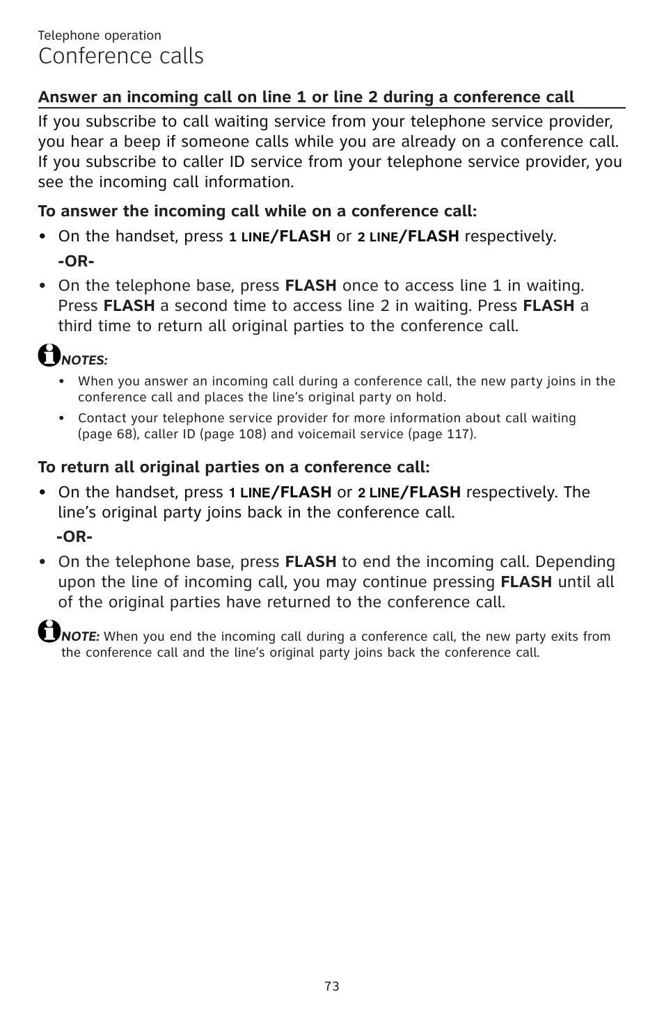 Conference calls | AT&T TL86109 User Manual | Page 79 / 166