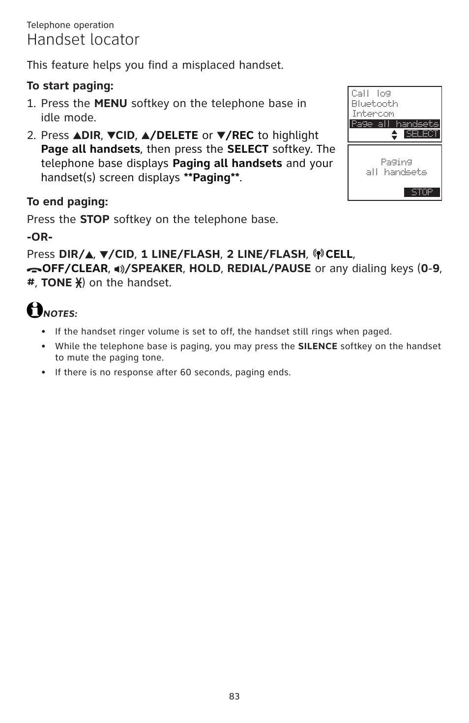 Handset locator | AT&T TL86109 User Manual | Page 89 / 166