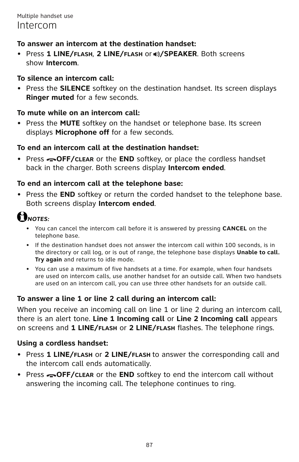 Intercom | AT&T TL86109 User Manual | Page 93 / 166