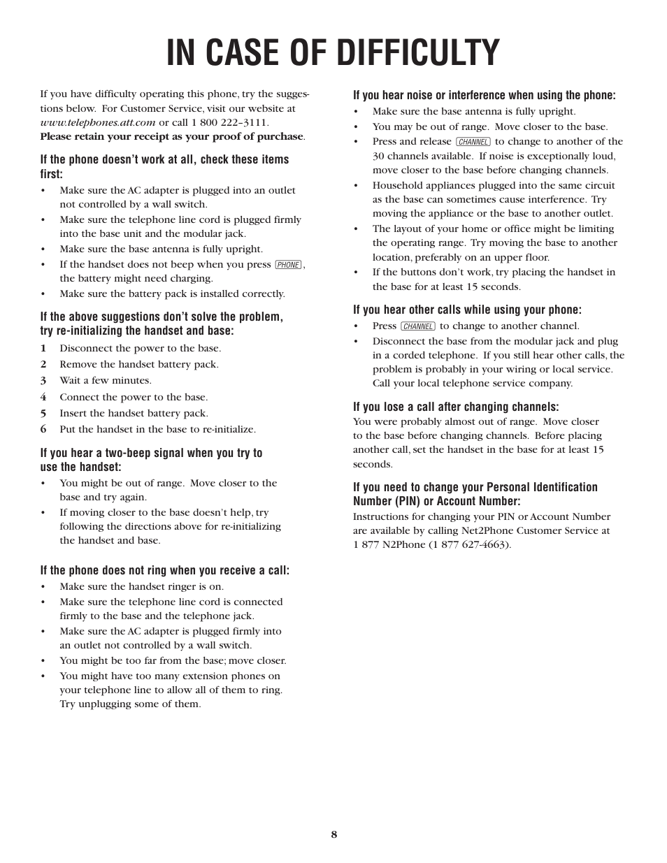 AT&T 6200 User Manual | Page 8 / 8