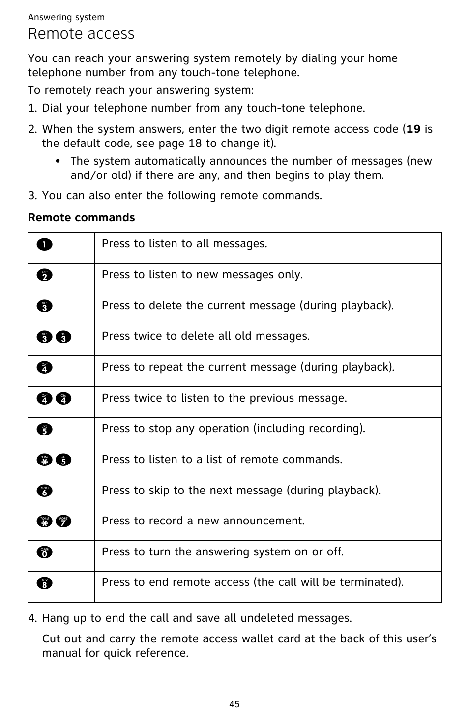 Remote access | AT&T CL82609 User Manual | Page 50 / 77