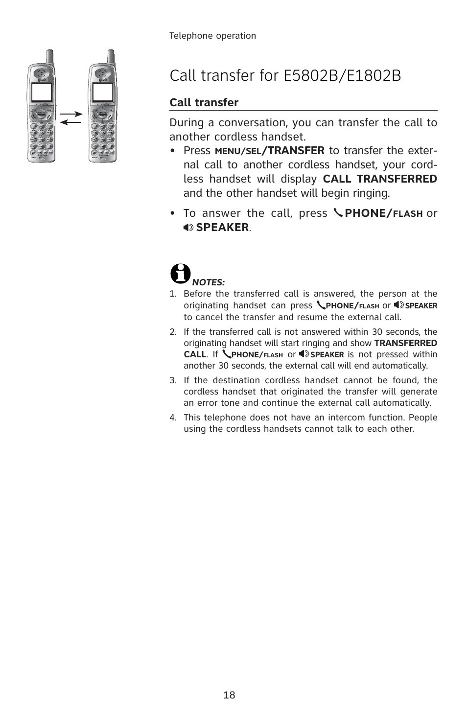 Or speaker | AT&T E1833B User Manual | Page 21 / 55