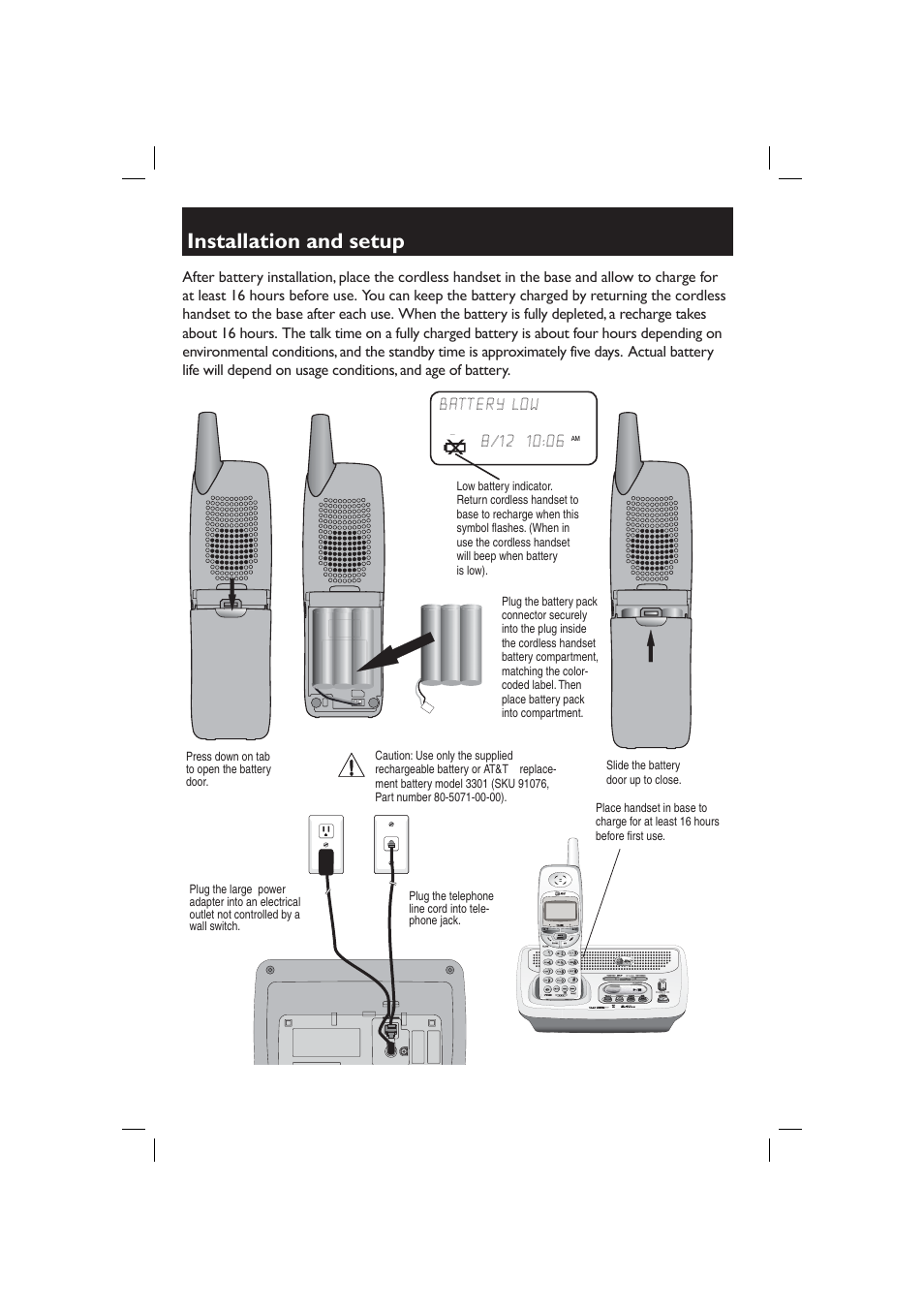Installation and setup | AT&T E2126 User Manual | Page 2 / 6