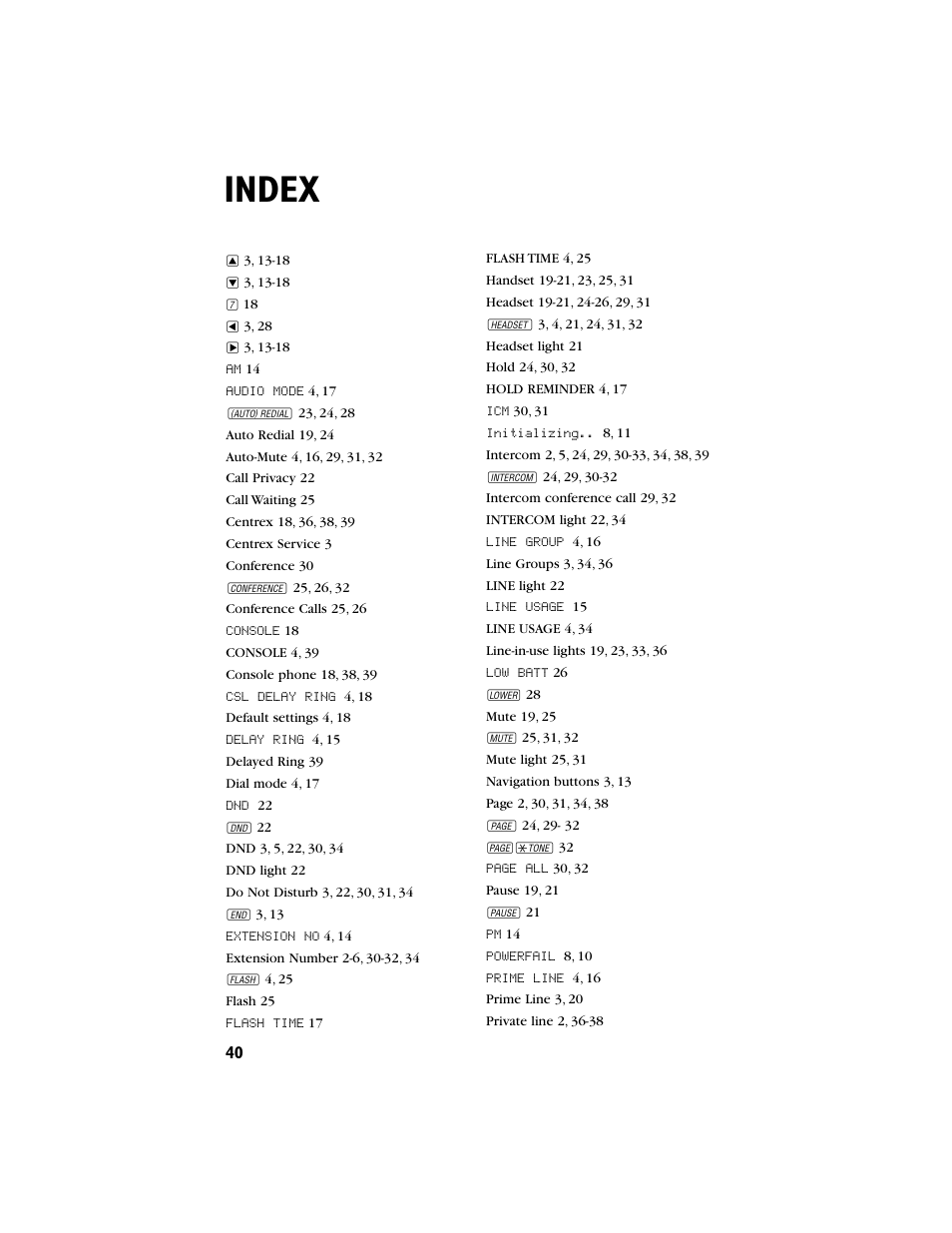 Index | AT&T 944 User Manual | Page 41 / 43