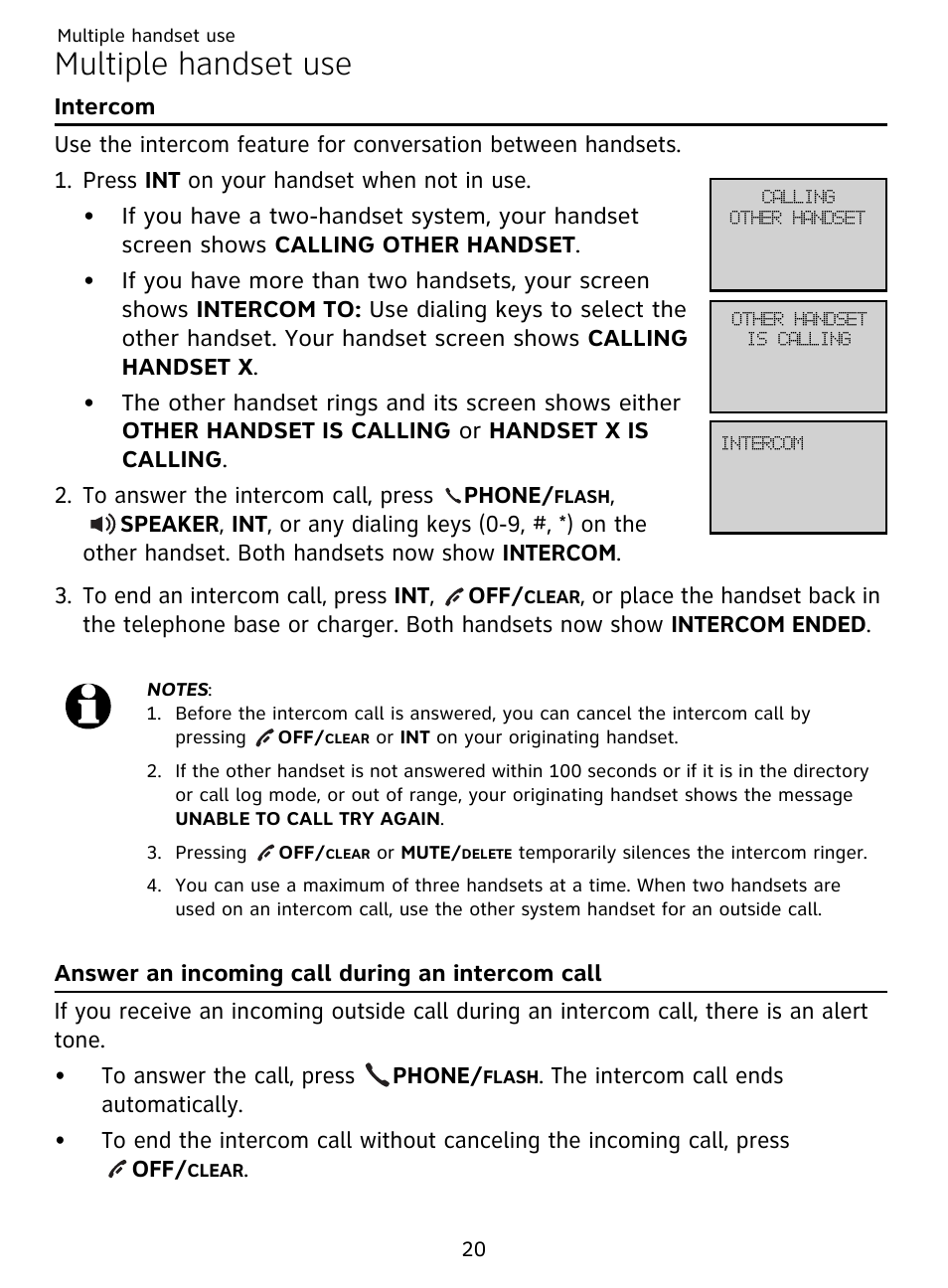 Multiple handset use | AT&T DECT EL51359 User Manual | Page 25 / 65