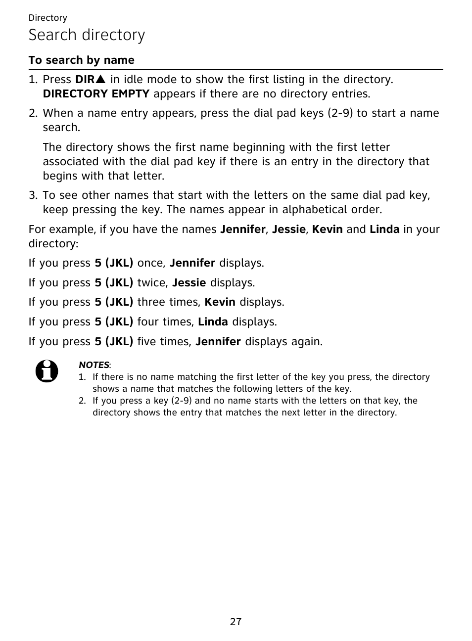 Search directory, To search by name | AT&T DECT EL51359 User Manual | Page 32 / 65