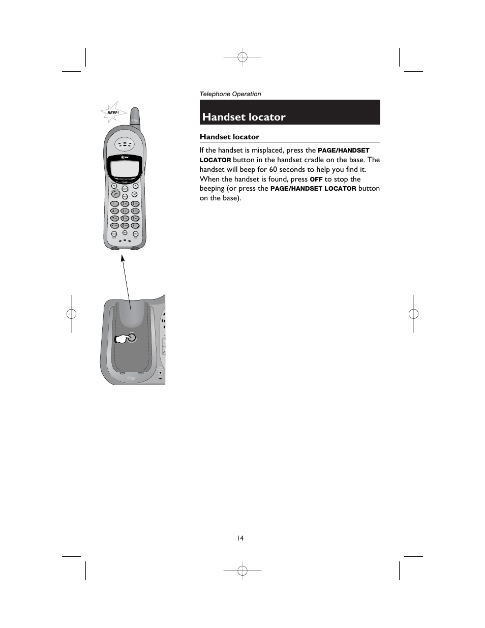 Handset locator | AT&T 1165 User Manual | Page 16 / 47