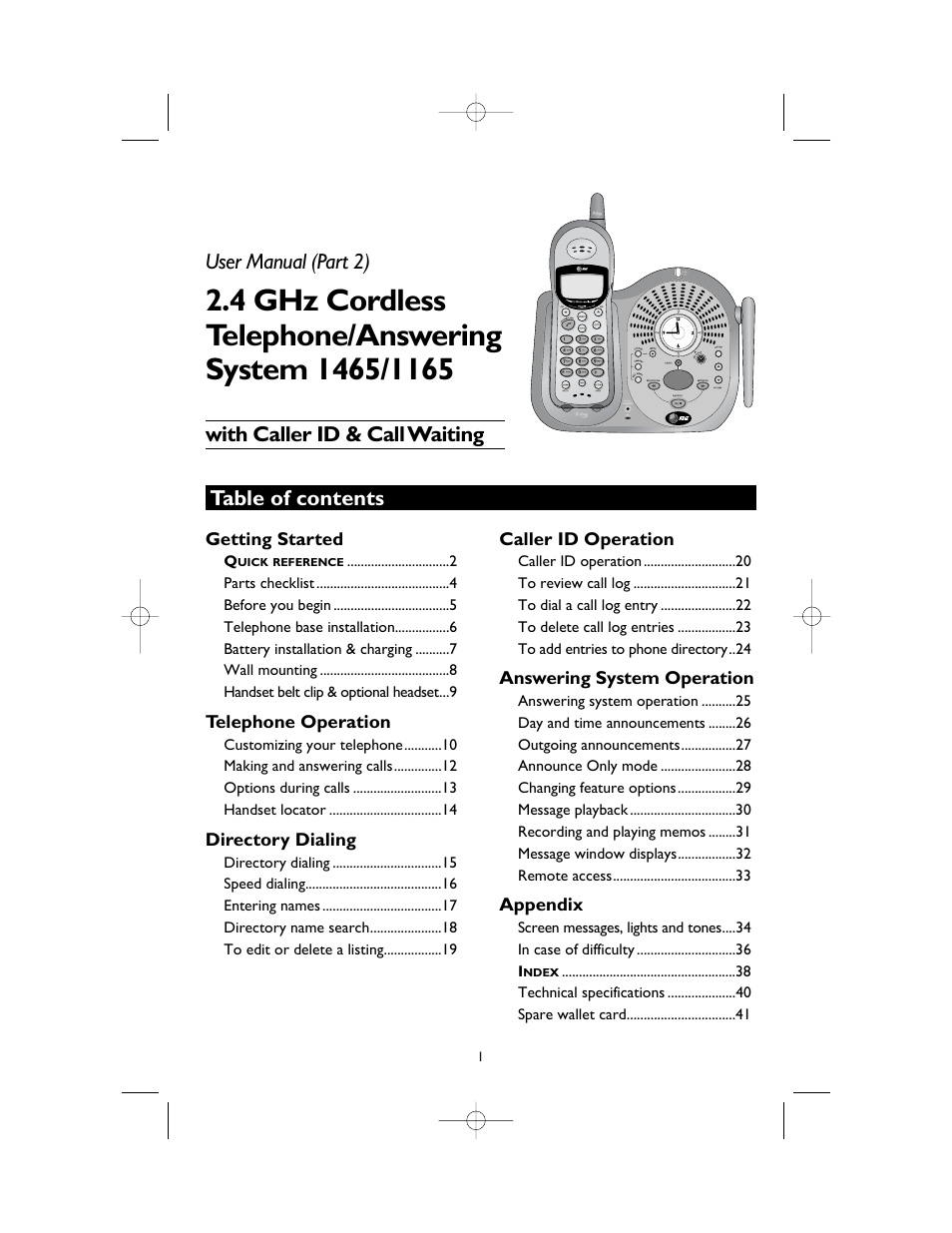 AT&T 1165 User Manual | Page 3 / 47