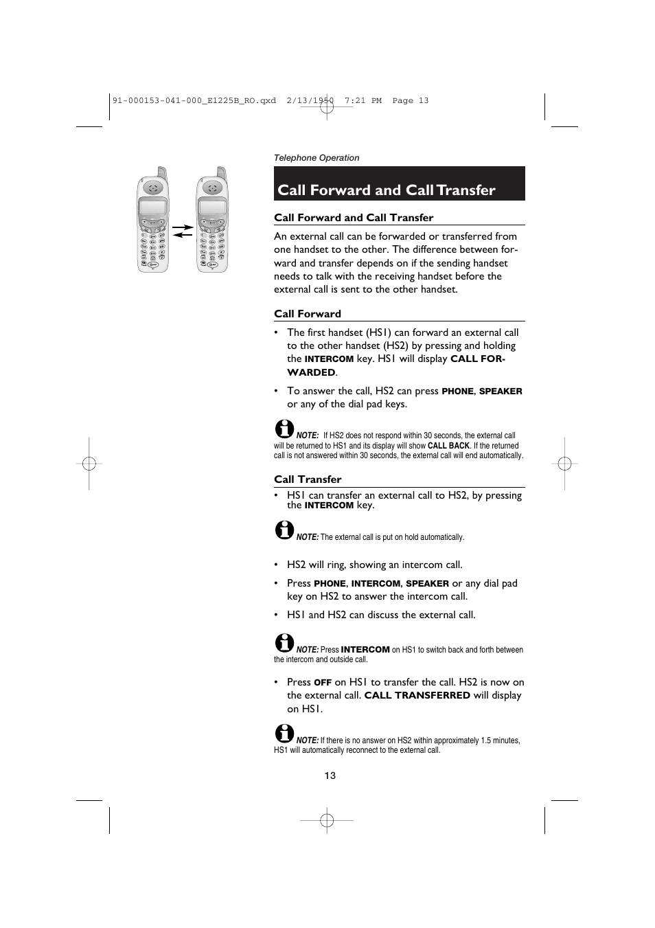 Call forward and call transfer | AT&T E2725B User Manual | Page 15 / 39