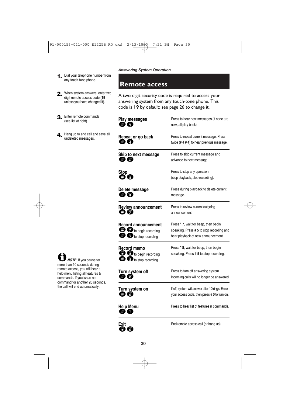Remote access | AT&T E2725B User Manual | Page 32 / 39