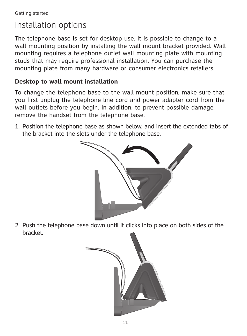 Installation options | AT&T DECT TL91278 User Manual | Page 16 / 91