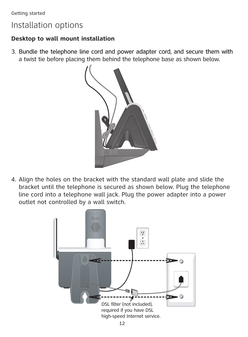 Installation options | AT&T DECT TL91278 User Manual | Page 17 / 91