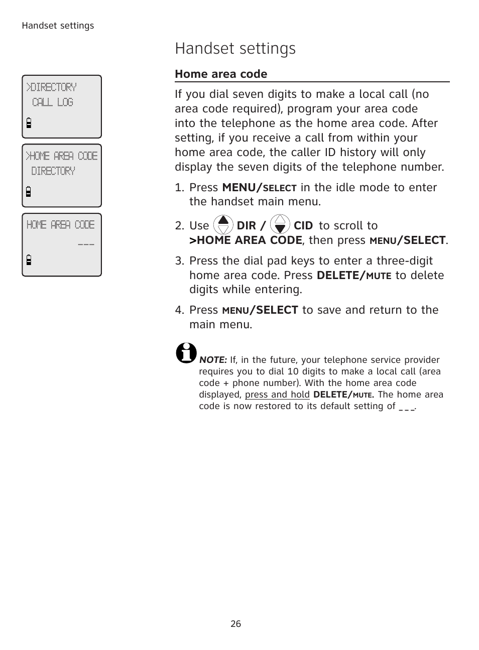 Handset settings | AT&T DECT TL91278 User Manual | Page 31 / 91