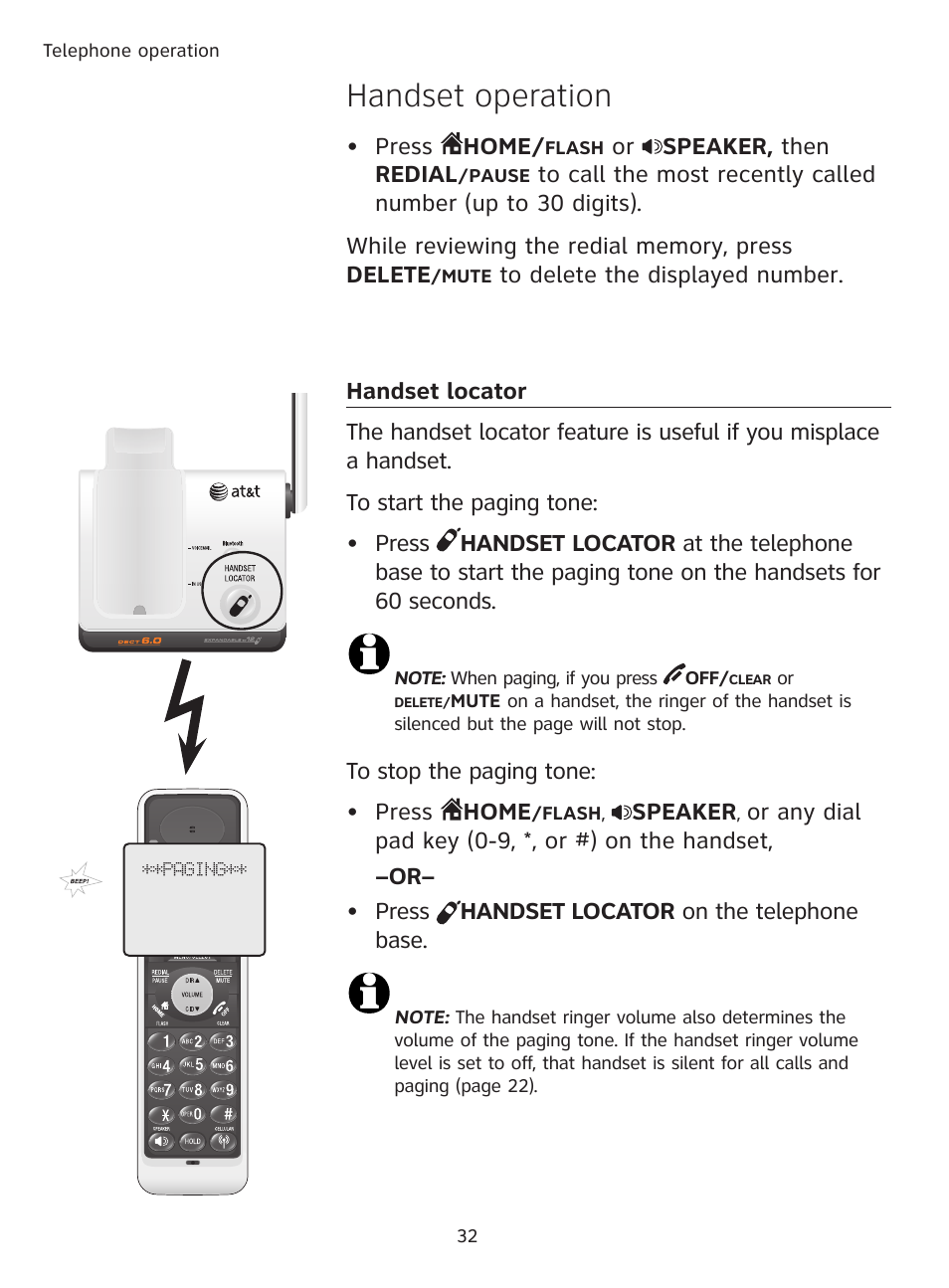 Handset operation | AT&T DECT TL91278 User Manual | Page 37 / 91