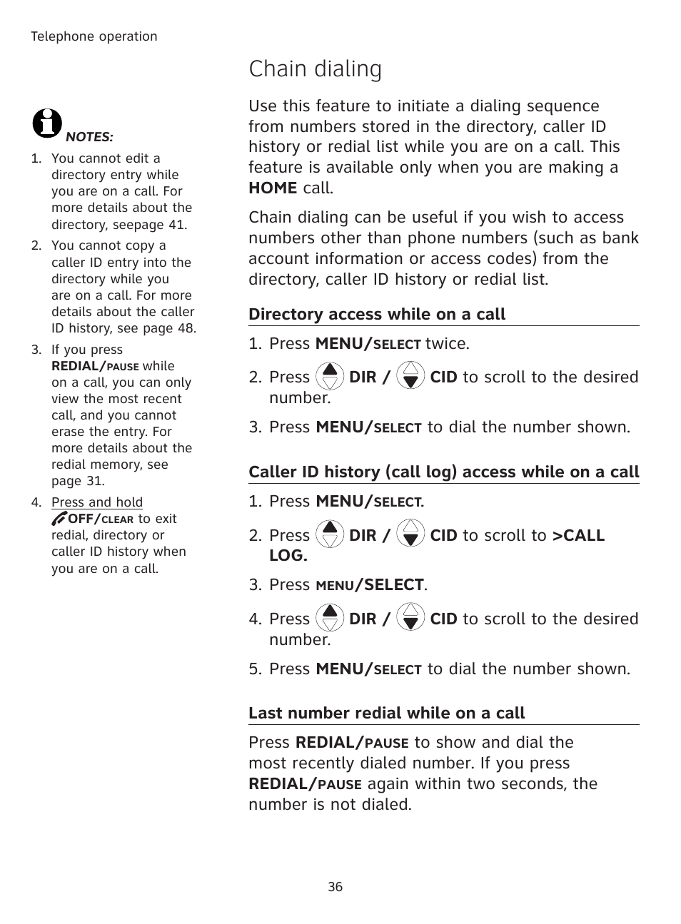 Chain dialing | AT&T DECT TL91278 User Manual | Page 41 / 91