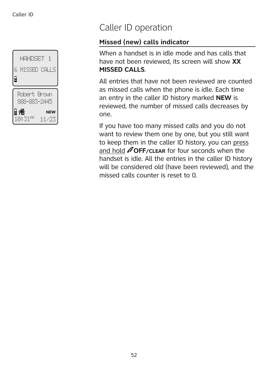 Caller id operation | AT&T DECT TL91278 User Manual | Page 57 / 91